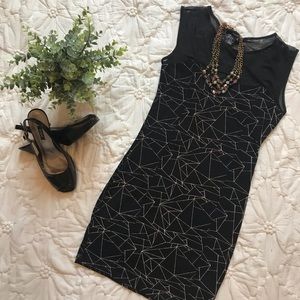 Forever 21 Sexy Black Dress with Geometric Design